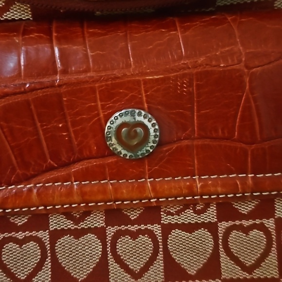 VTG BRIGHTON Hearts Canvas Leather  Coquette Mini Backpack main image 8